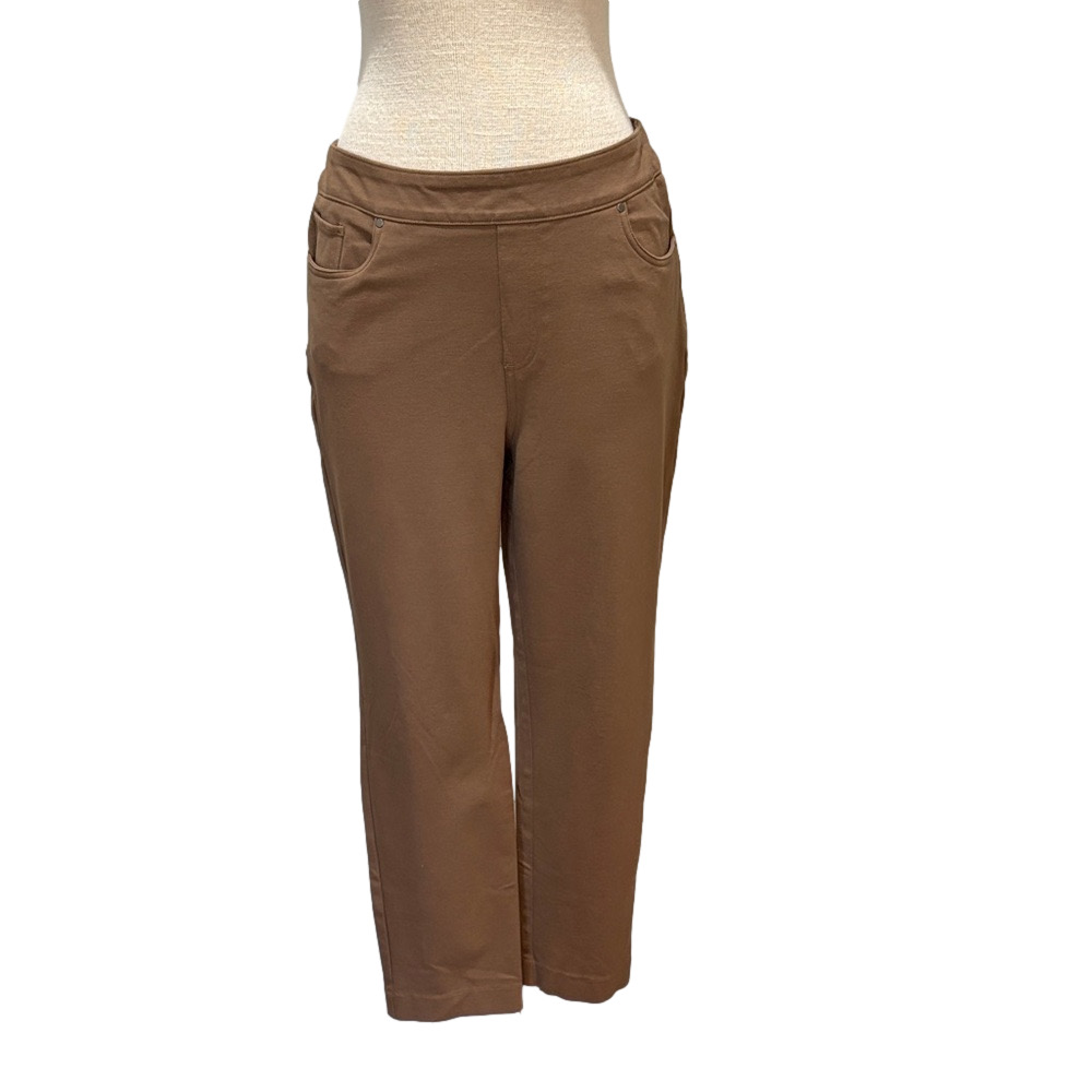 Chico’s sz 1.5 (10) light brown elastic waist pull on ankle pants